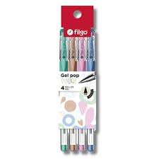 Lapicera gel pop x4 pastel 