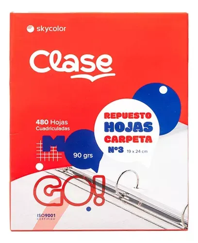 Hoja cuadriculada x 48 Clase o Sky color