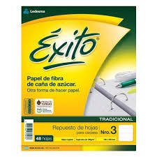 Hojas Exito rayadas x96