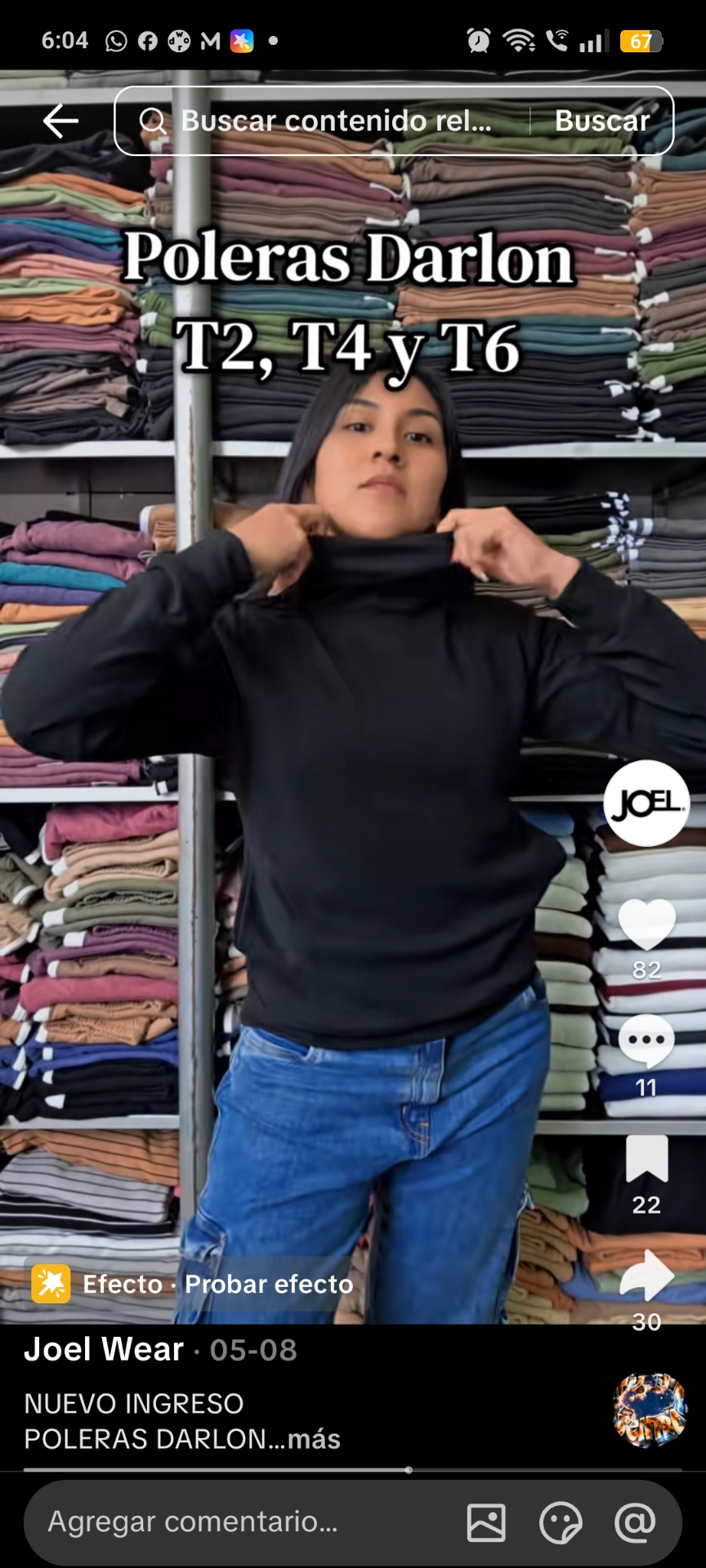 Poleras de Darlon con bolsillos 